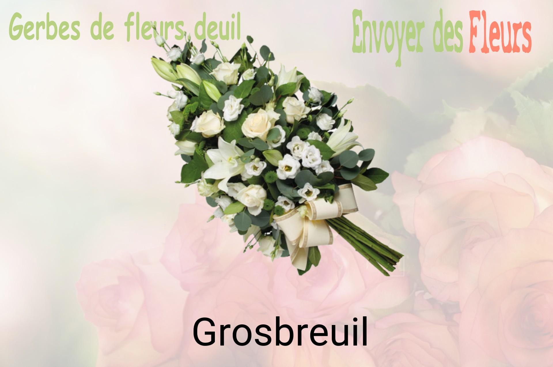 Gerbe de fleurs de deuil livrée à Grosbreuil